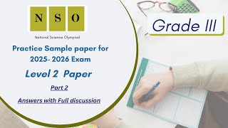 Celebrity National Science Olympiad (NSO)  Level 2- SOF previous year paper for Class 3 - Part 2 Profile
