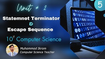 Statement Terminator & Escape Sequence - 10 Class - Computer Science – Chapter 2 - Lecture 5 – NLSA