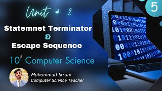 Statement Terminator & Escape Sequence - 10 Class - Computer Science – Chapter 2 - Lecture 5 – NLSA