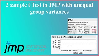 2 Sample T Test in JMP When Variances of Two Groups Differ
