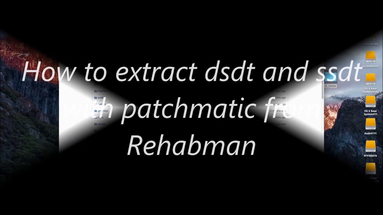How To Extract DSDT and SSDT Using Rehabman patchmatic