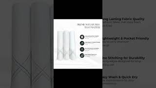 Pure Cotton Handkerchiefs for Men - Premium Large Size White Rumal - Soft , Absorbent &amp; Durable