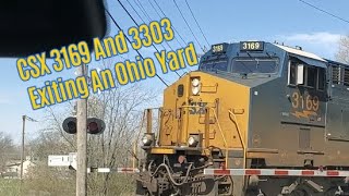 CSX 3169 And 3303 Exiting An Ohio Yard