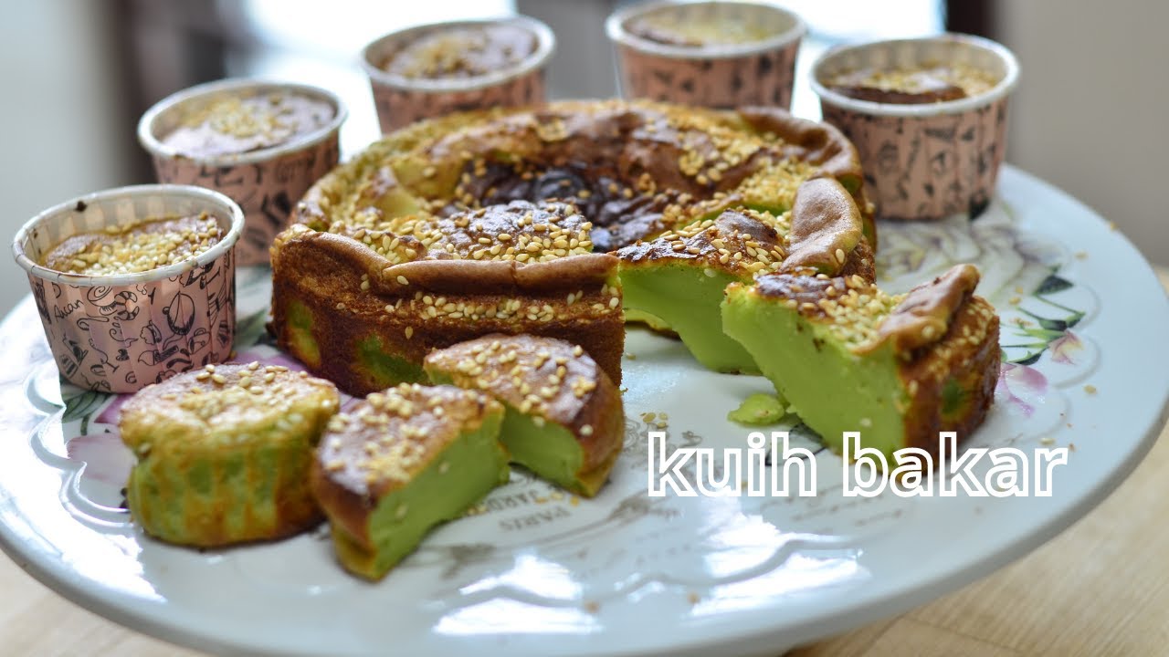Resepi Kuih Bakar masak dalam air fryer (eng sub) /Kuih bingka pandan