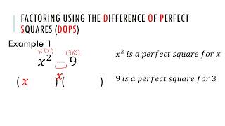 Lesson 7-2 Factoring Dops