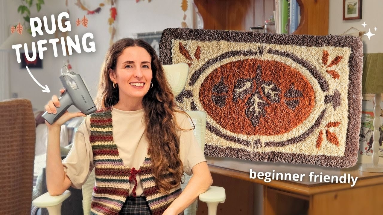 Making a Cozy Fall Rug 🍂 My First Time Tufting