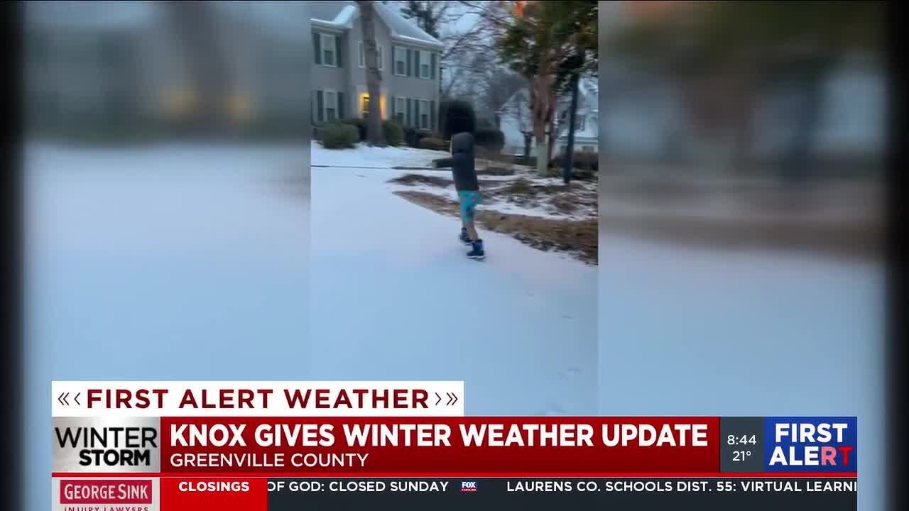 Upstate child gives weather update as winter storm hits area