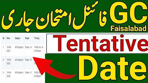 GCUF Final Exam Tentative Date Sheet Announced|GC University Faisalabad Final Exam 2023|GCUF Exam
