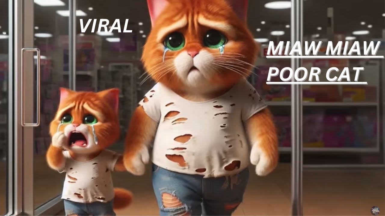 Poor dad wants to feed his kitten 