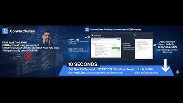 Fix Any JSON Error in 10 Seconds using convertsuites.com Free Tools