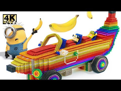 DIY---How-To-Make-Banana-Car-From-Magnetic-Balls-(Satisfyi