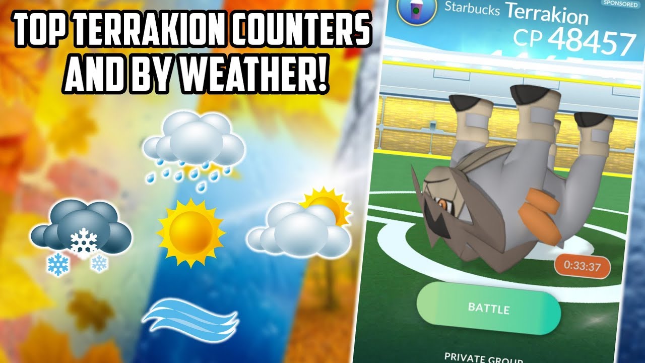 Terrakion Raid Counter Guide By Weather Boost In Pokemon Go!
