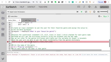 Breaking EarSketch - dictionaries