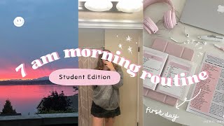 PRODUCTIVE 7 AM MORNING ROUTINE | grwm, studying, productivity 💄🌷