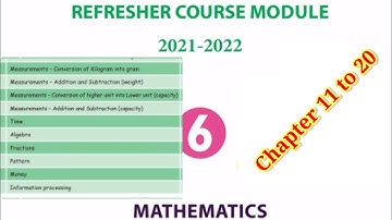 6th standard maths Refresher course module Chapter 11 to 20 Answer key English medium