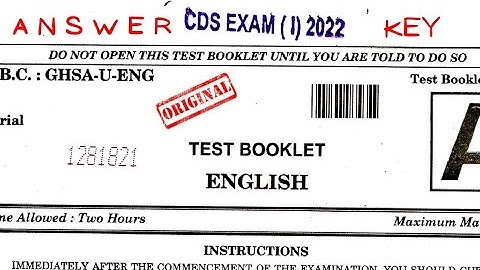 cds 2022 English paper (set a) #cds