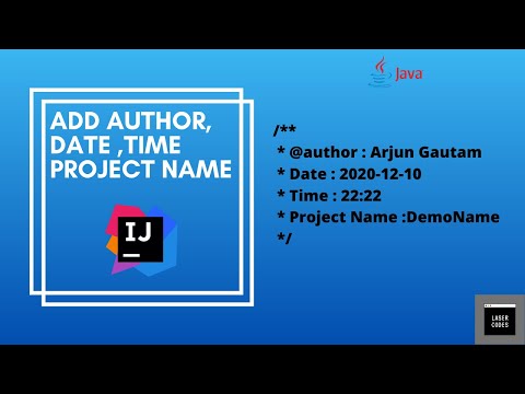 Add @author name , Date created , Time and project name in java file works other extensions .js .kt