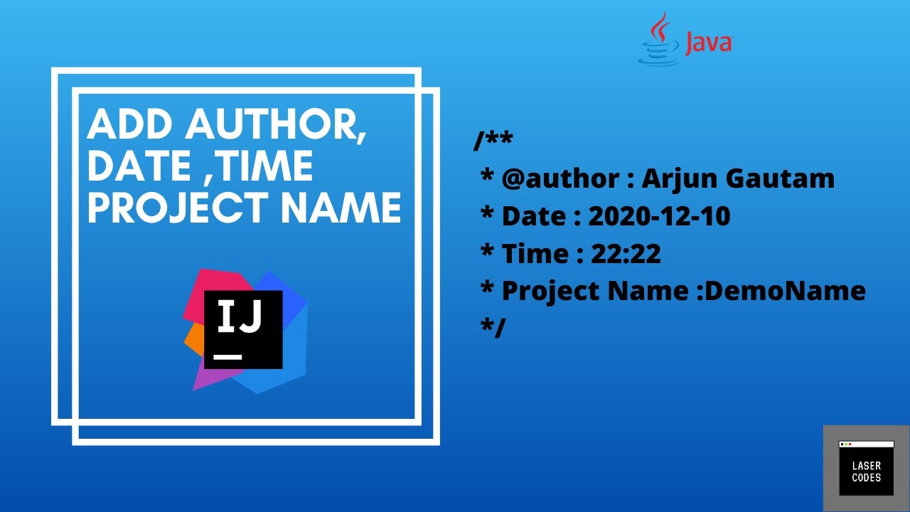 Add @author Name , Date Created , Time and Project Name in Java File Works