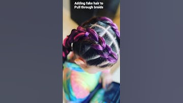 Adding hair to pull through braids#diyhairstyles #addinghair #coloredhair #pullthroughbraids#toddler