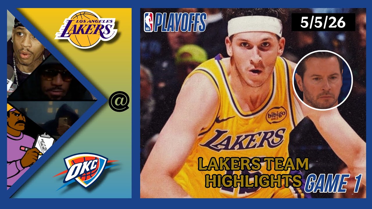 Lakers Team Highlights @ Thunder Playoffs Second Round Game 1 reaction ...