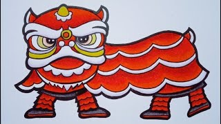 Download Lagu Menggambar Barongsai || Tema Tahun Baru Imlek 2021 || Gradasi warna MP3