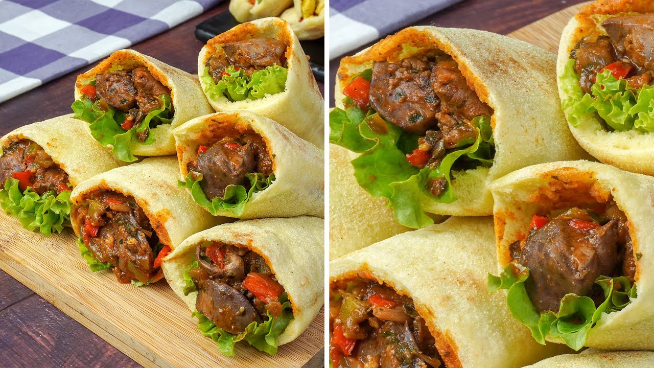 بطبوط ناجح، منتفخ و فارغ من الداخل مع حشوة رائعة بكبدة الدجاج