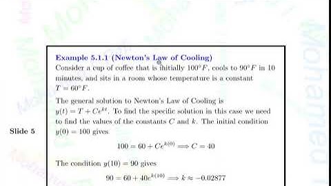 Mathematical Modeling: Chapter 5 Differential Equations (5.1 Introduction) Part 1
