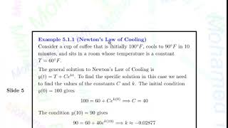 Mathematical Modeling: Chapter 5 Differential Equations (5.1 Introduction) Part 1