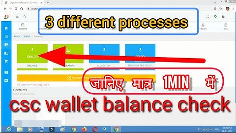 csc wallet balance check 2023|csc operator wallet balance check kaise kare|digitalseva portal wallet