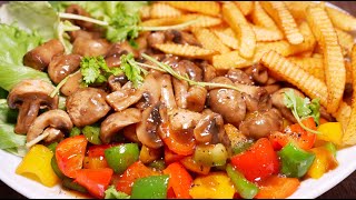 Nấm Lúc Lắc Chay và Khoai Tây chiên, Món Ăn Chay mà ngon như Món mặn, Món Chay ngon Vanh Khuyen
