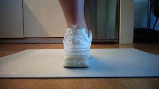 Fila Disruptor Making Sole Prints On Floor Panel And Trample Destroy Afterwards