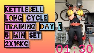 Kettlebell Long Cycle Un-Retirement DAY 1 - 5 Min 2x16kg 12RPM Joe Daniels