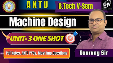 Machine Design I Unit-3 I ONE SHOT I By Gaurang Sir  I Gateway Classes