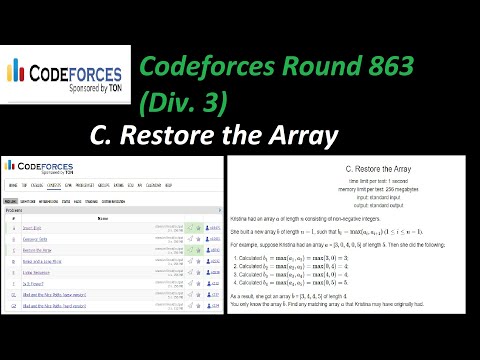 C. Restore the Array | Codeforces Round 863 (Div. 3) | No Talking.