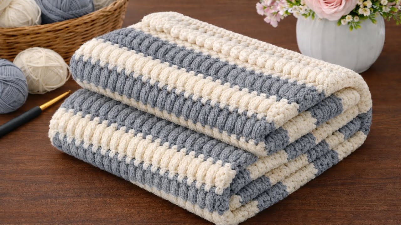 This easy crochet stitch technique looks so stylish Perfect for blankets,scarves, bags, and sweaters