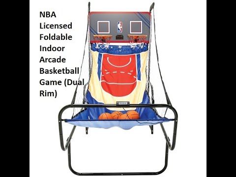 NBA Licensed Foldable Indoor Arcade Basketball Game Dual Rims - YouTube