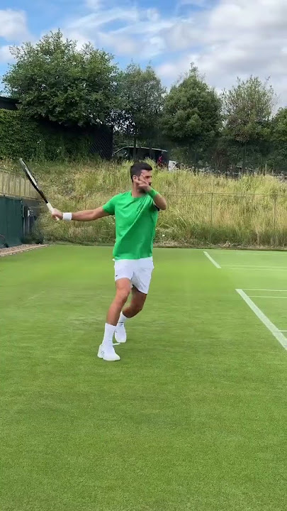Jannik Sinner and Novak Djokovic training in Wimbledon 🦊🌱🇷🇸 24.06.2025