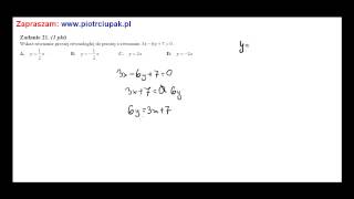 Wskaż Równanie Prostej Równoległej Do Prostej O Równaniu