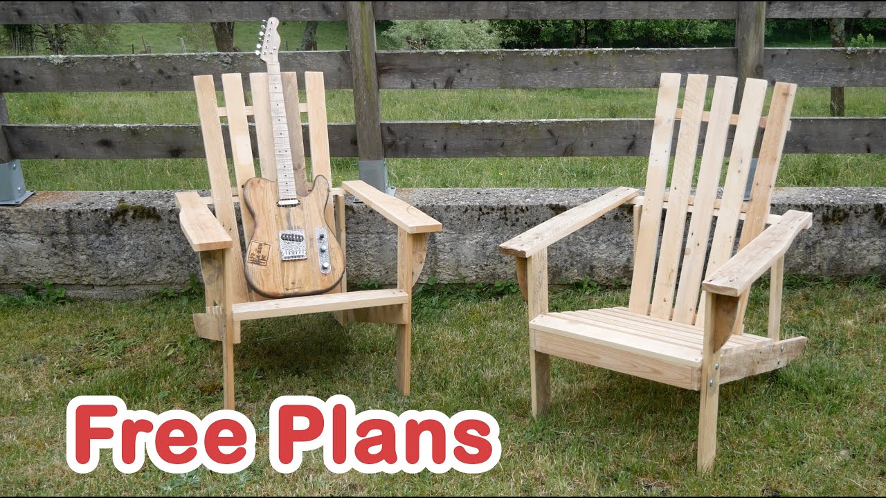 Construction chaise de jardin en palette - Adirondack chair build - free  plans ! - YouTube