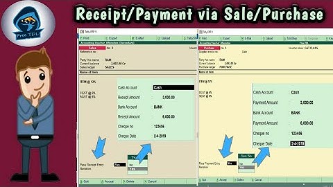 TDL for Auto Receipt/Payment via Sale/Purchase Entry ||Auto Receipt/Payment||