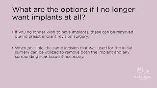 What Are The Options If I No Longer Want To Have Breast Implants? Breast Revision Faq