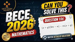 Question 1(b) || BECE 2026 Mathematics || Solution || TLLP