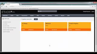Ethos ERP Retail Edition's backoffice interface run-through