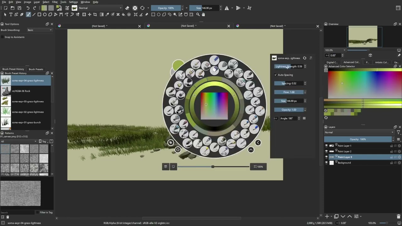 My grass brush in Krita YouTube