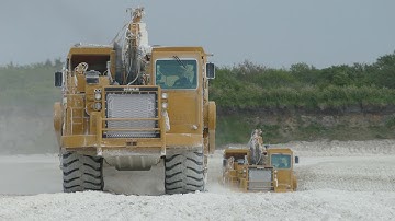 Caterpillar 657E working hard Ripping up Lime at Danish Lime Quarry | Pure Sound | DK Construction