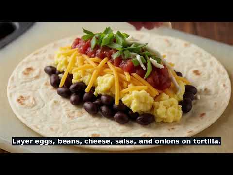 Southwest Black Bean Breakfast Burritos recipe video thumbnail