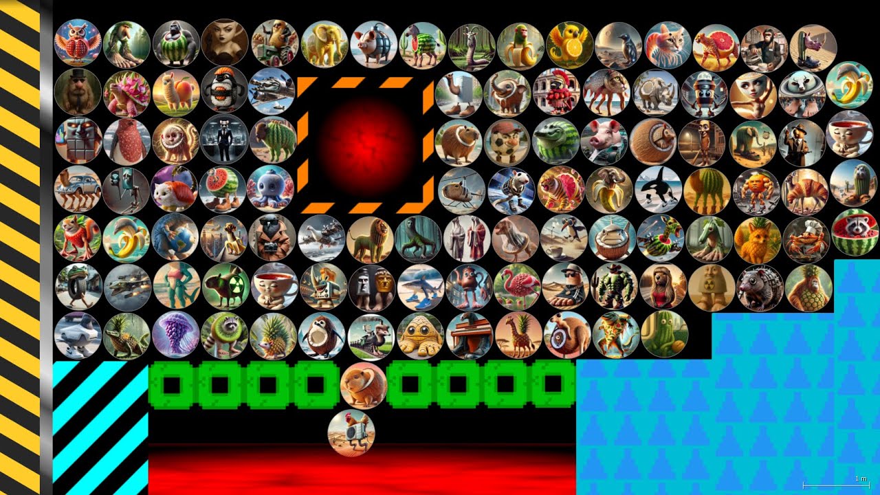 ALL 104 Italian Brainrot Survival Marble Race In Algodoo | Jery's Marbles