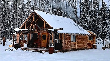 The Cabin | Silent Winter Cinematic Walk, Snowfall, Off Grid Ambience