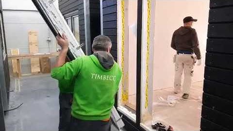 Production of modular houses at Timbeco factory