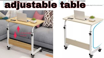 Adjustable Laptop Stand ,Movable Computer Standing Desk With Wheels Portable Side Table